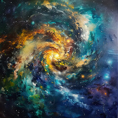 Fototapeta premium Stellar Oils Celestial Galaxies