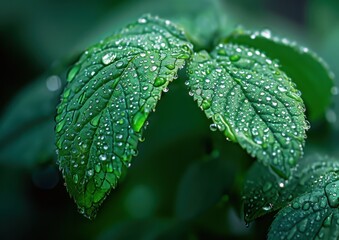 green plant leaf water dew