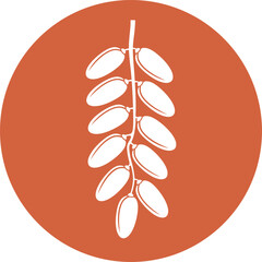 Date fruit logo. Isolated date fruit on white background