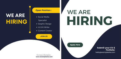 We are hiring job vacancy social media post or square web banner template design