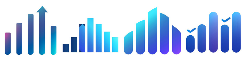 Chart clipart collection, symbol, logos, icons isolated on transparent background