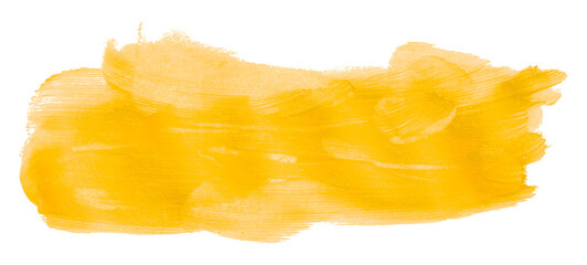 Shiny yellow brush watercolor painting isolated on transparent background. watercolor png