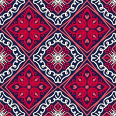 Seamless Ikat ethnic traditional pattern geometric abstract folklore ornament Tribal ethnic illustration background