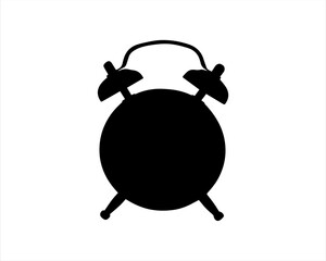 Alarm clock silhouette icon logo vector illustration isolated on white background