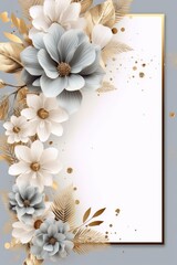 Elegant Floral Stationery Mockup with White Card and Blossoms