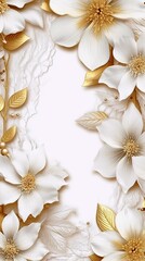 Luxurious Golden Floral Wall Art for Photography Backdrops