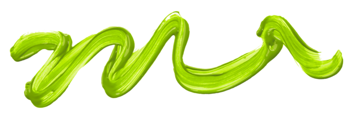 Shiny green brush watercolor painting isolated on transparent background. watercolor png