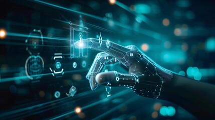 Futuristic Robotic Hand and Digital Interfaces