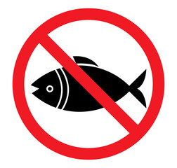 No fishing sign symbol. No fishing. Caution do not fish sign. Forbid, no fish. No fishing symbol. Do not fishing sign vector illustration. Warning, ban, caution sign. Flat style.