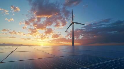 Renewable Energy at Sunset