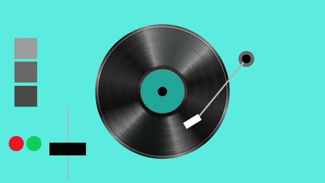 vinyl music player with audio in smooth motion