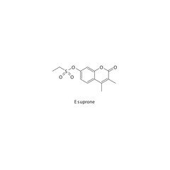 Esuprone  flat skeletal molecular structure MAO A inhibitor drug used in depression treatment. Vector illustration scientific diagram.