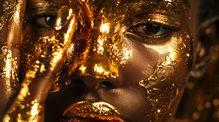 Artwork portrait closeup fantasy African woman face 