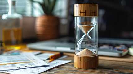 hourglass and money