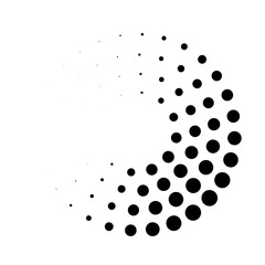 PNG, Set of black thick halftone dotted speed lines. Speed lines in circle form. Geometric art. Design element for frame, logo, tattoo, web pages, prints, posters, template, abstract vector background