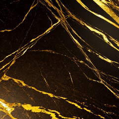 Blurred background. Black and golden stone texture. Surface marble AI - obrazy, fototapety, plakaty