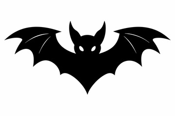 black bat silhouette vector illustration on white background
