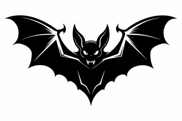 black bat silhouette vector illustration on white background