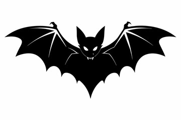 black bat silhouette vector illustration on white background