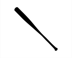 Baseball bat silhouette vector illustration isolated on white background
