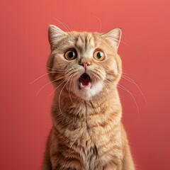 Fototapeta premium Photo of shocked cat pet portrait mammal