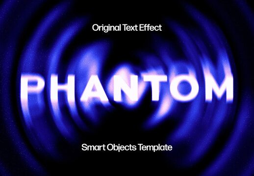 Blue Motion Mist Text Effect Mockup