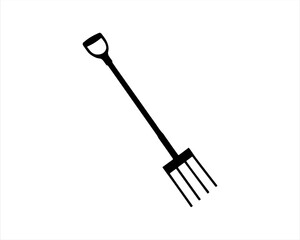 Gardening fork silhouette icon logo vector illustration isolated on white background