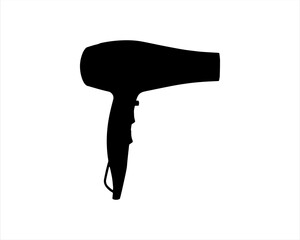 Hair dryer silhouette logo vector illustration isolated on white background. Hair dryer icon.