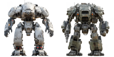 Mech futuristic battle robot, war robot