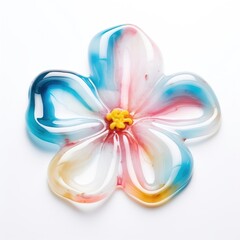 Obraz premium Resin shape flower jewelry brooch white background