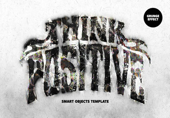 Grunge Wall Text And Logo Effect Mockup - obrazy, fototapety, plakaty