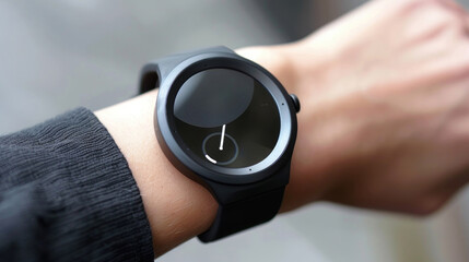 A detailed view of a persons wrist wearing a watch, showing the timepiece and wrist structure