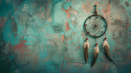 Dream catcher with feathers threads and beads rope hanging ,Dreamcatcher handmade