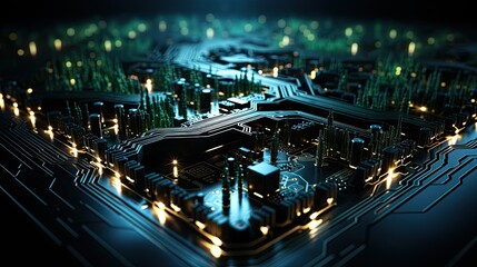 Obraz premium Digital circuit board background symbolizing the backbone of the internet
