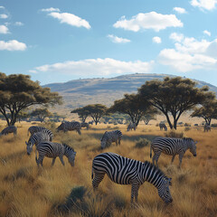 Obraz premium Zebras in the savannah