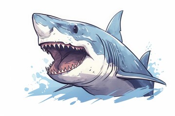 Shark, fierce shark - obrazy, fototapety, plakaty