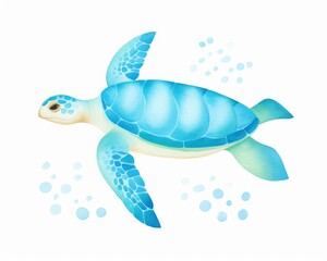 turquoise turtle in ocean