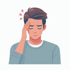 Vector a man with his hands on his head and his hands are holding his head