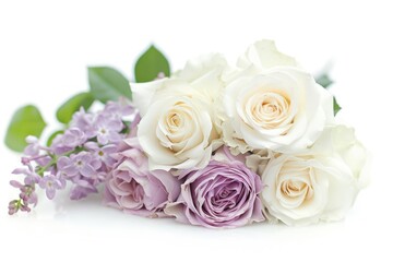Obraz premium Bouquet of soft lilac rose blossom flower.