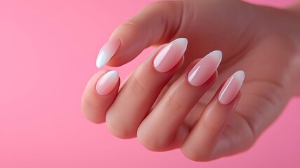 Beautiful women's nails with a beautiful manicure, selective focus, Generative AI,
