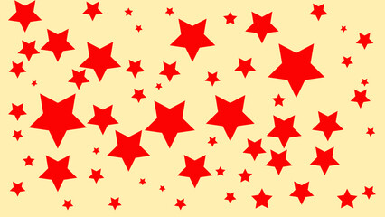 huge number of red stars isolated on pastel orange background 