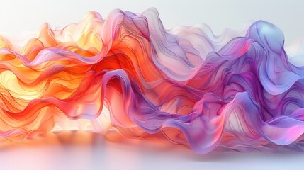 Obraz premium Red and orange smoke, waves like silk