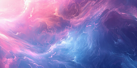 Colorful Swirls of Pink, Blue, and Purple Reflecting on Water Surface, Abstract Background Design for Print or Web Use