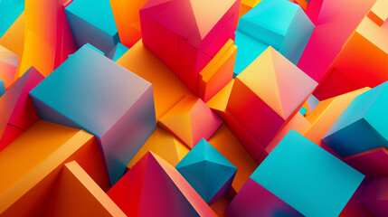 Obraz premium abstract 3D background future modern shapes vibrant color