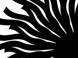Abstract pattern with black-and-white striped lines. Psychedelic background. Op art, optical illusion. Modern design, graphic texture.