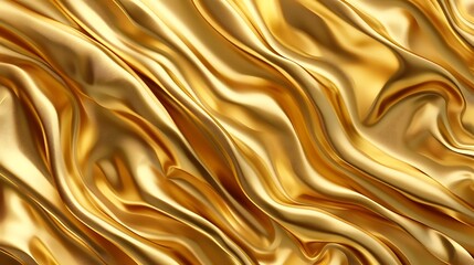 Wavy Gold Silk Texture Background : Suitable for Be Used as a Background in Any Project (Print or Graphic Design, Web Design, as Photo Overlays, and also As a Mask to Fill Any Shape or Text). - obrazy, fototapety, plakaty