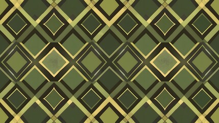 vintage Japanese paper pattern, green with diamonds and triangles seamless