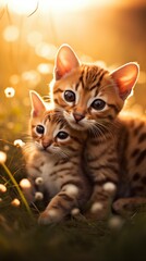 Picture of a cute cat with blurred background Created with Generative AI technology. - obrazy, fototapety, plakaty