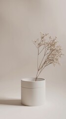 Obraz premium cosmetic product display template show with copyspace with sunshade from tree branch nature shadow shape concept showcase product exhibition of blank object product