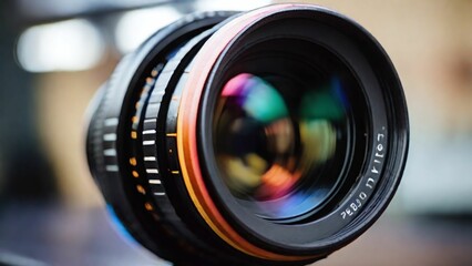 Close up of a DSLR lens